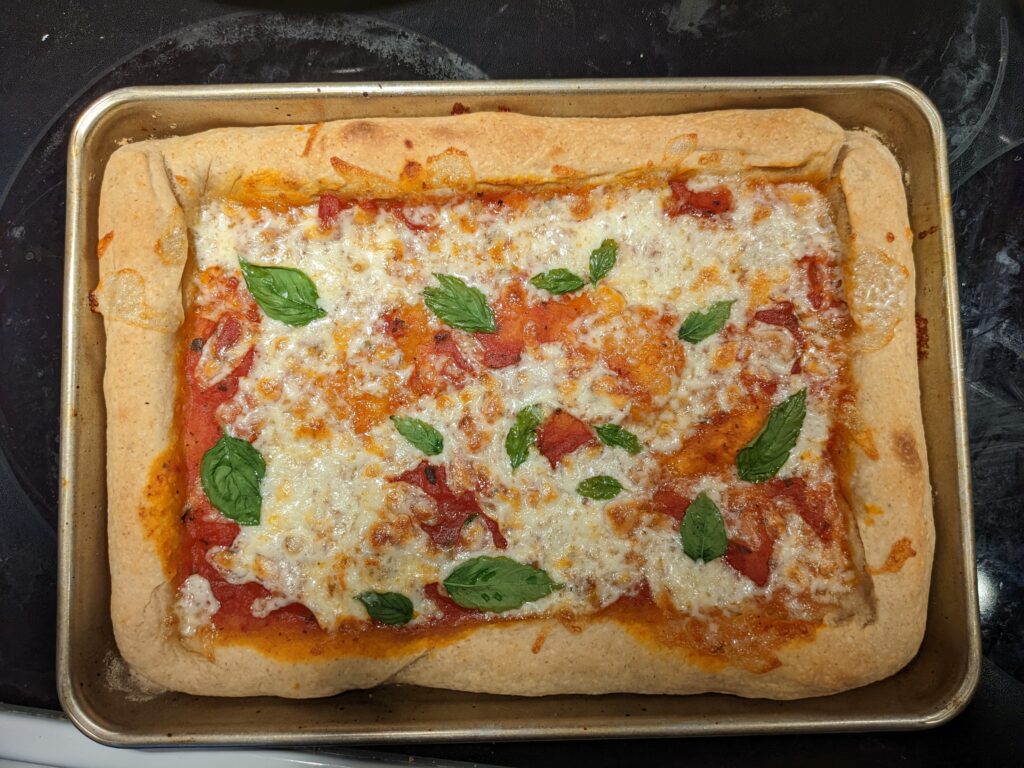 Homemade Sourdough Pizza margherita